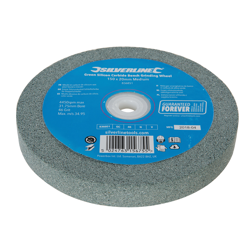 Mola per smerigliatrice da banco in carburo di silicio verde Silverline 150e200 x 20mm Silverline