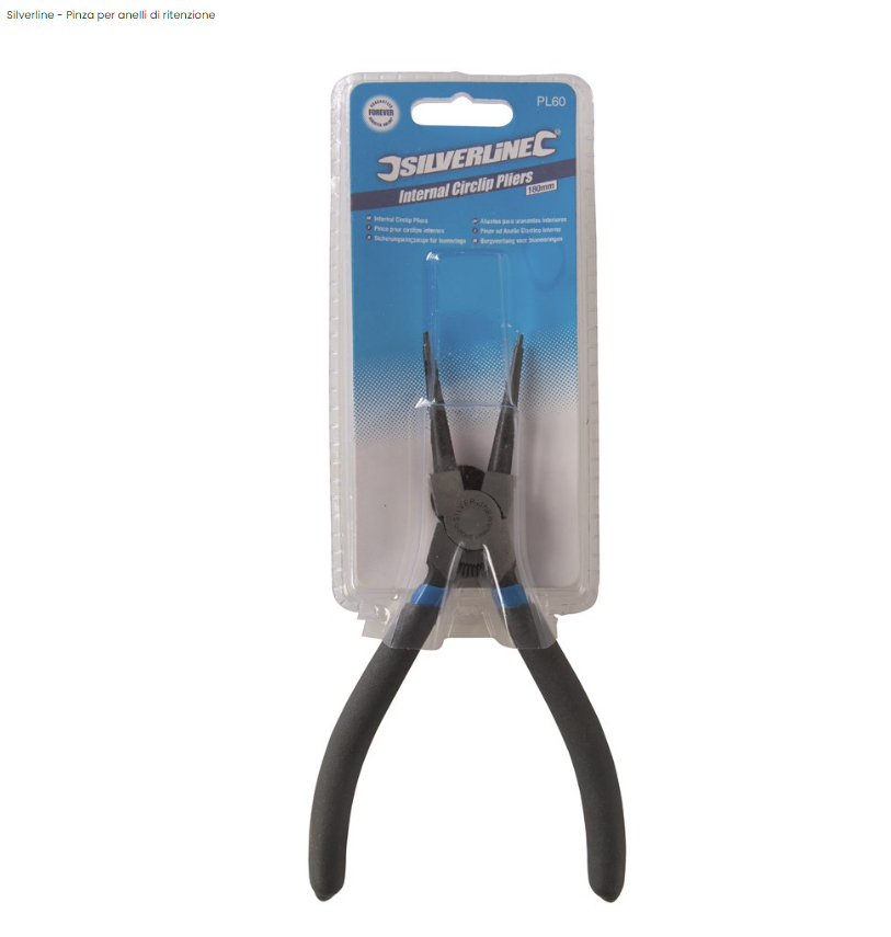 Pinza per anello elastico interno Silverline 230mm Acciaio Offerta Silverline