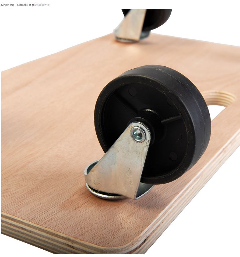 Carrello di legno a piattaforma con ruote per lavoro, piante o elettrodomestici Silverline Silverline