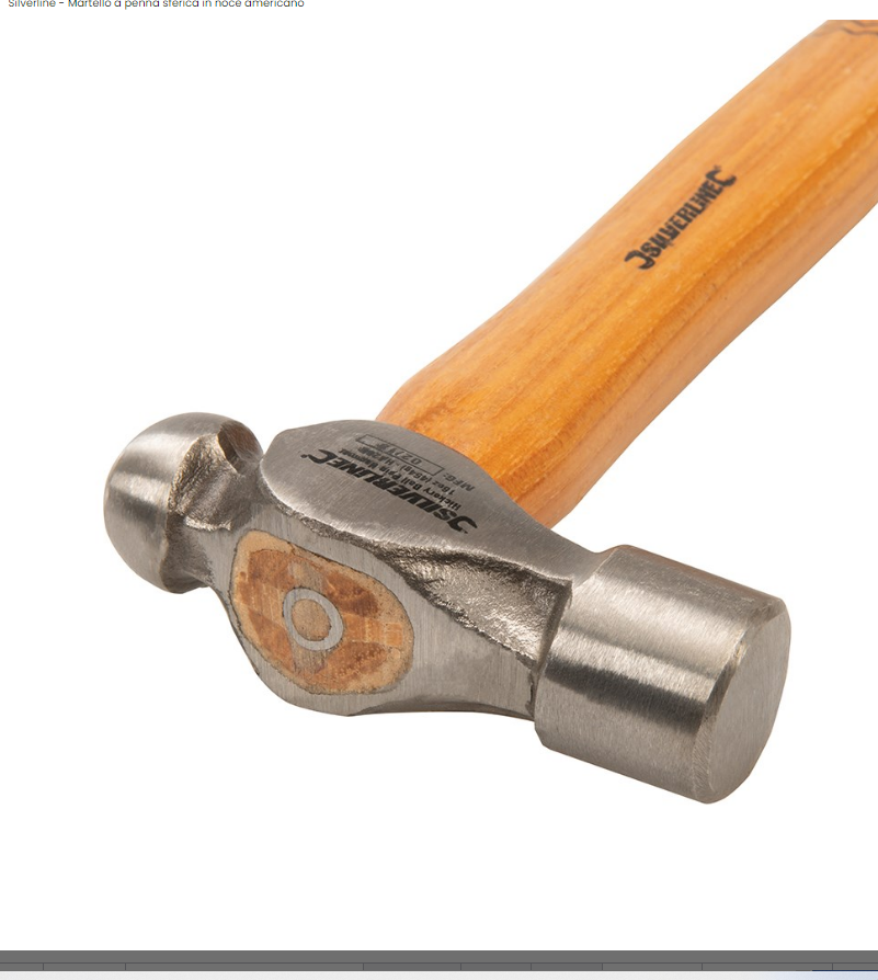 Martello da cesello 113g Silverline testa sferica in acciaio manico in legno Offerta Silverline