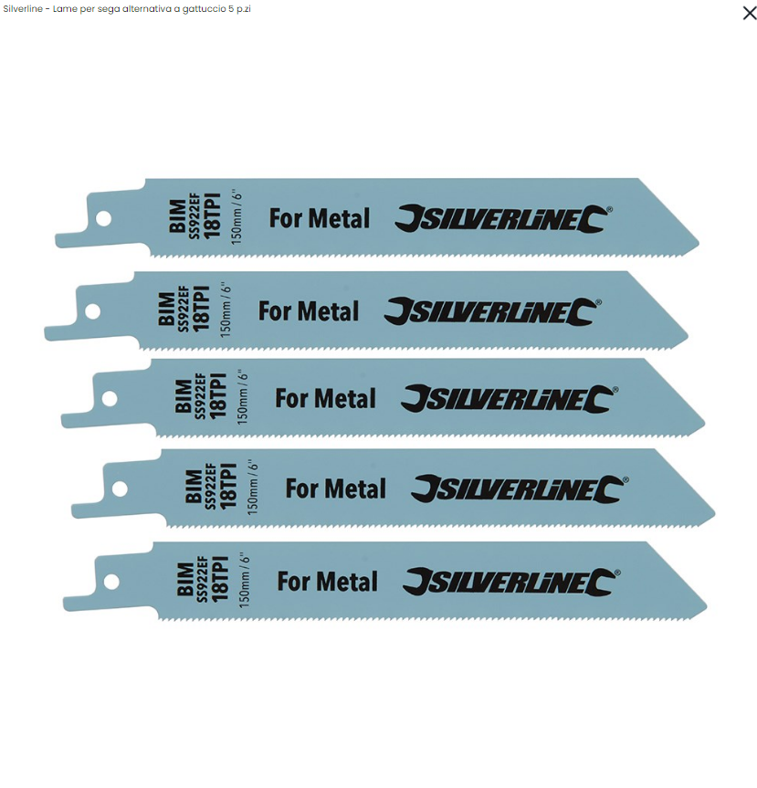 Lame bimetalliche per sega alternativa a gattuccio Silverline 5 p.zi Silverline