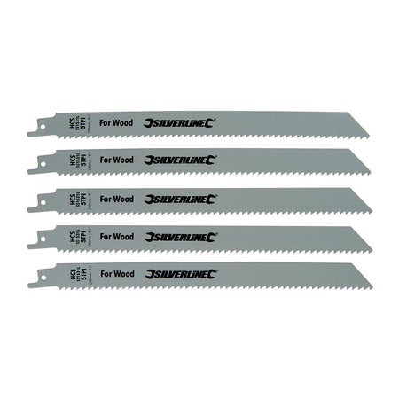 Lame in acciaio silverline per sega a gattuccio per tagliare legno alberi pallet 5pz Silverline