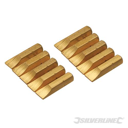 Inserti per cacciavite dorate in Acciaio S2 rivestito di titanio codolo esagonale 1/4 PH - PZ - A TAGLIO - ESAGONALE - T Silverline
