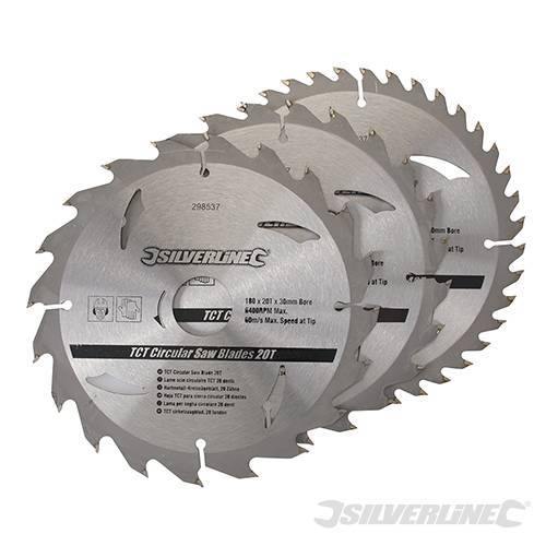 Silverline Lame per seghe circolari in TCT da 20 24 40 denti 3p.zi Silverline