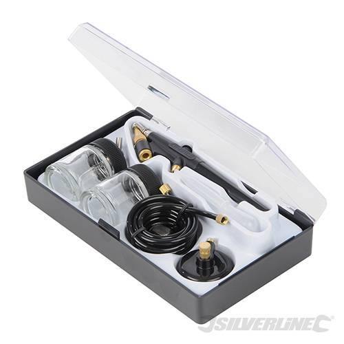 Kit aerografo con grilletto ad azione Silverline 6 pezzi Silverline