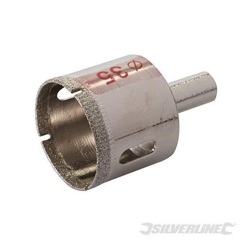 Sega a tazza diamantata per forare piastrelle , vetro, marmo, ardesia e gres porcellanato varie mis. silverline