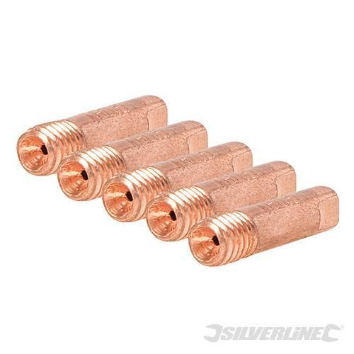 Silverline Punte in rame M6 per saldatore 0,6 - 0,8 - 1,0 mm MIG 5 pezzi Silverline