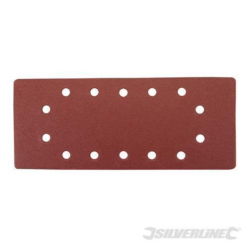 Fogli di levigatura 1/2 a fissaggio strappo pre-forati in ossido di alluminio varie grane Silverline