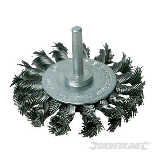 Spazzola rotante in acciaio a filo ritorto alta resistenza per trapani 75mm Silverline Silverline