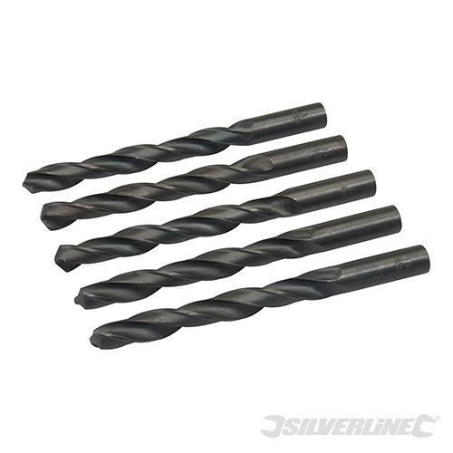 Punte trapano Jobber HSS-R in acciaio forgiato 4341 per metalli Silverline 5 pezzi silverline