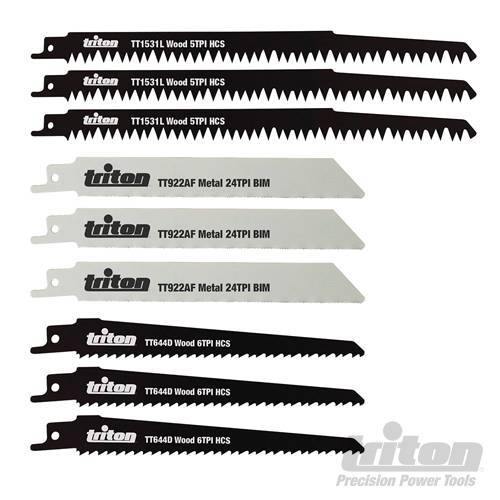 Lame per gattuccio elettrico 150 e 240mm Triton 10 pezzi utilizzate per tagliare rami Triton