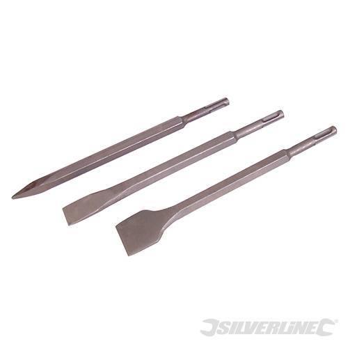 Set di scalpelli SDS Plus con manico esagonale robusto 3 pezzi offertissima silverline Silverline