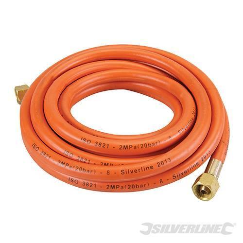 Tubo gas per butano e propano con connettori pressione 20 bar silverline Silverline