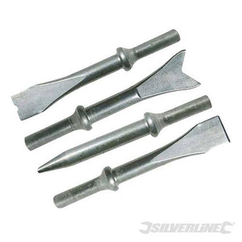 Set di 4 scalpelli Silverline compatibili con martello pneumatico Silverline