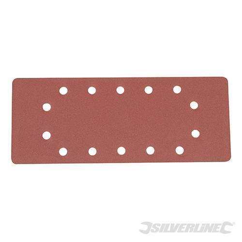 Fogli di levigatura 1/2 a fissaggio strappo pre-forati in ossido di alluminio varie grane Silverline