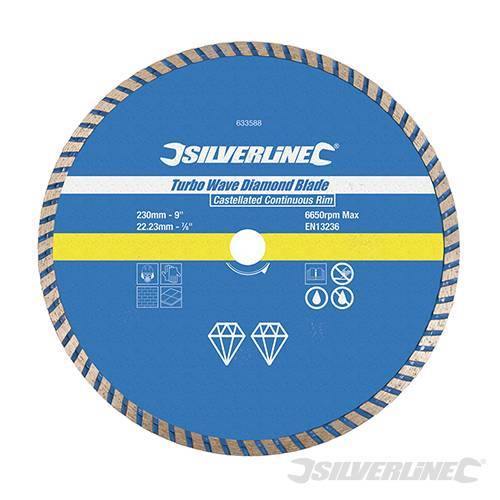Lama a disco diamantata Turbo Wave per piastrelle adatta a smerigliatrici angolari Silverline