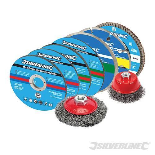KIT Dischi da taglio e smerigliatura 115mm 12 pezzi Silverline Silverline