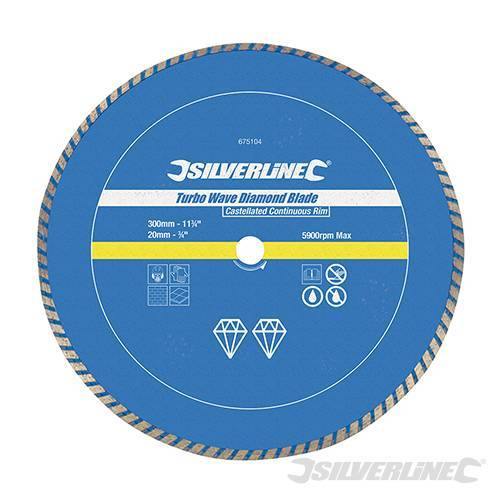 Lama a disco diamantata Turbo Wave per piastrelle adatta a smerigliatrici angolari Silverline