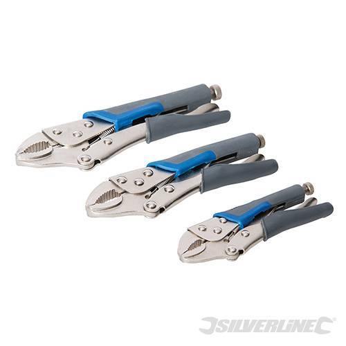 Pinza autobloccante Silverline 3 pz grip morsetto morsa acciaio Silverline