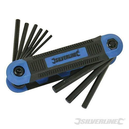 Kit Chiavi 5/64"-1/4" tascabile in acciaio 9 pz imperiali esagonali stella Expert Silverline