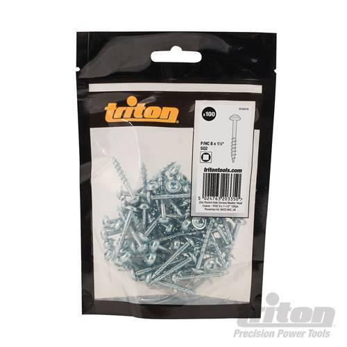 Set di Viti a Scomparsa Filettate Zincate 8x1-1/2" Testa a Rondella Triton Triton