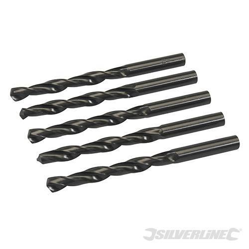 Punte trapano Jobber HSS-R in acciaio forgiato 4341 per metalli Silverline 5 pezzi silverline