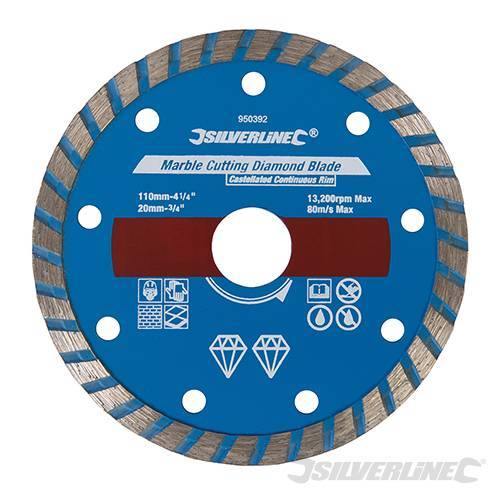 Lama diamantata per marmo e ardesia ideale per sega circolare Silverline Silverline