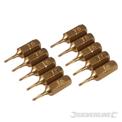 Inserti per cacciavite dorate in Acciaio S2 rivestito di titanio codolo esagonale 1/4 PH - PZ - A TAGLIO - ESAGONALE - T Silverline