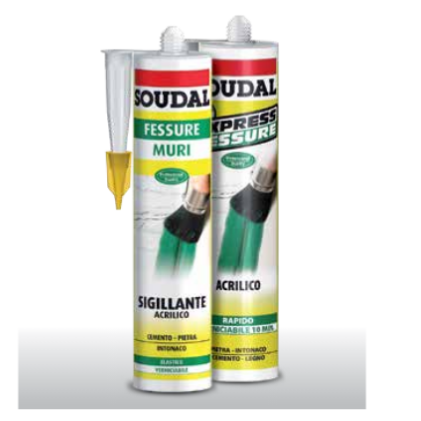 SIGILLANTE ACRILICO VERNICIATILE SOUDAL BIANCO 300 ML PER FESSURE/MURI Eternal Brico