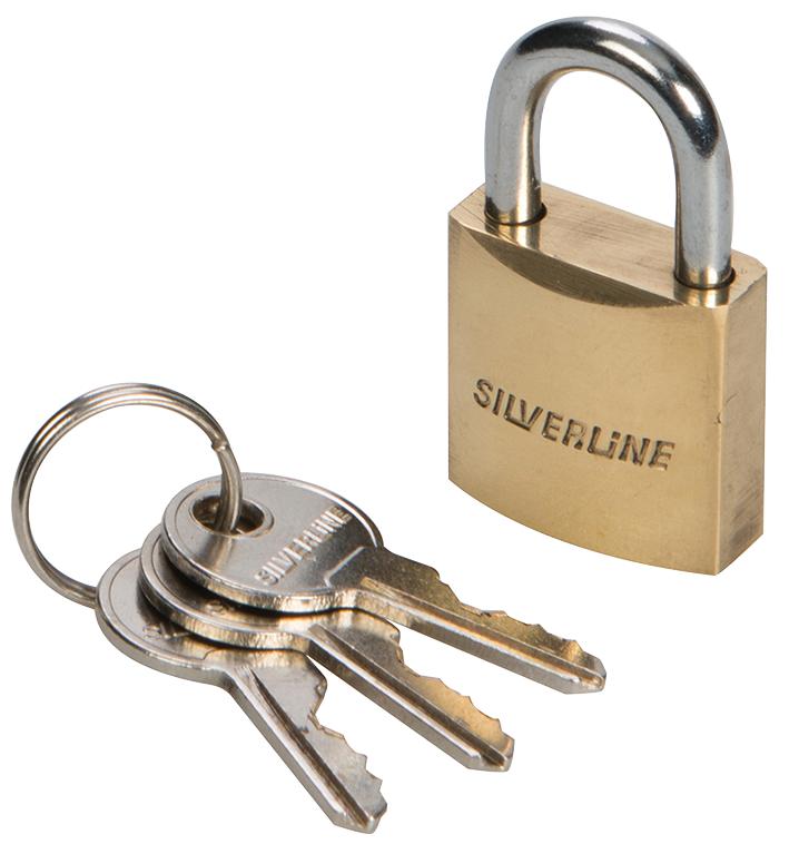 Lucchetto in ottone gambo in acciaio indurito cromato varie misure silverline Silverline