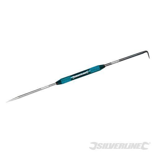 Incisore professionale doppia punta in acciaio inox piegata 90 gradi 200 mm silverline Silverline