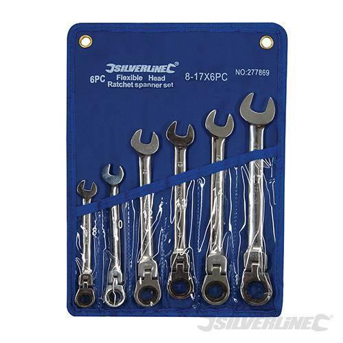 Set Silverline chiavi testa fissa croce cricchetto 180° acciaio da 8 a 17mm Prezzo Silverline