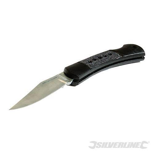 Silverline Coltello in acciaio inox 60 mm tascabile con manico in plastica Silverline