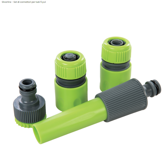 Set di connettori per tubi da giardino Silverline 5 pezzi Silverline