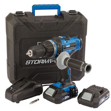 Trapano combinato Draper Storm Force® 20V, 2 batterie da 2,0Ah, 1 caricatore Draper Tools Eternal Brico