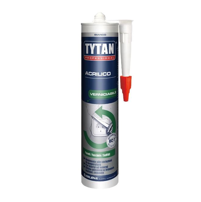 SIGILLANTE ACRILICO VERNICIABILE TITAN  BIANCO 300 ML PER FESSURE/MURI Eternal Brico