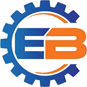 Logo di Eternal Brico che rappresenta due lettere "EB" con un meccanisco che le contiene 