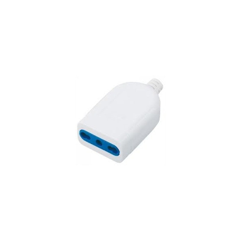 PRESA ELETTRICA ADATTATORE VOLANTE BIANCA PROLUNGA CAVO 2P+T 10/16 A CORRENTE Globex