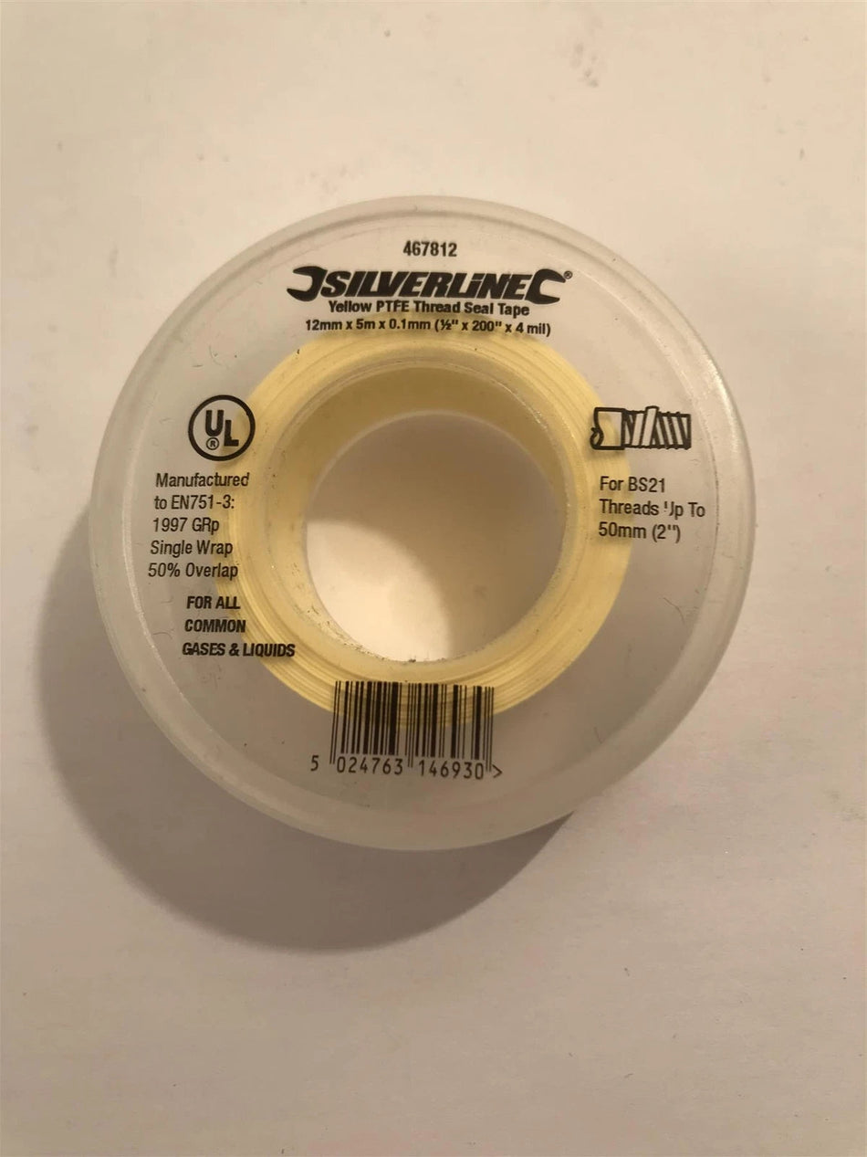 Silverline nastro sigillante filo PTFE giallo 12 mm x 5 m 467812 silverline Silverline