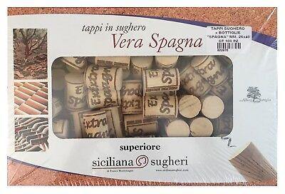 TAPPO IN SUGHERO “VERA SPAGNA” 100 PZ ø MM .26x40h. PER BOTTIGLIE VINO SPUMANTE Eternal Parquet