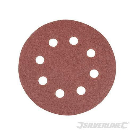 Dischi perforati a fissaggio strappo con 8 fori per l'estrazione della polvere per levigatrici rotorbitali Silverline