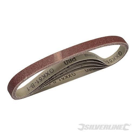 Nastri abrasivi per levigatrice silverline 5 pezzi 13x457mm Grana 40-60-80-120 Silverline