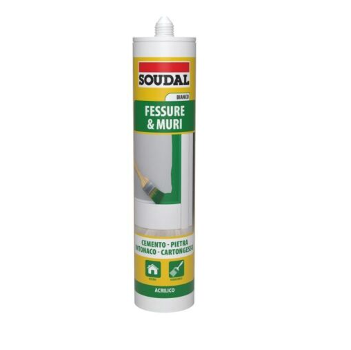 SIGILLANTE ACRILICO VERNICIATILE SOUDAL BIANCO 300 ML PER FESSURE/MURI Eternal Brico