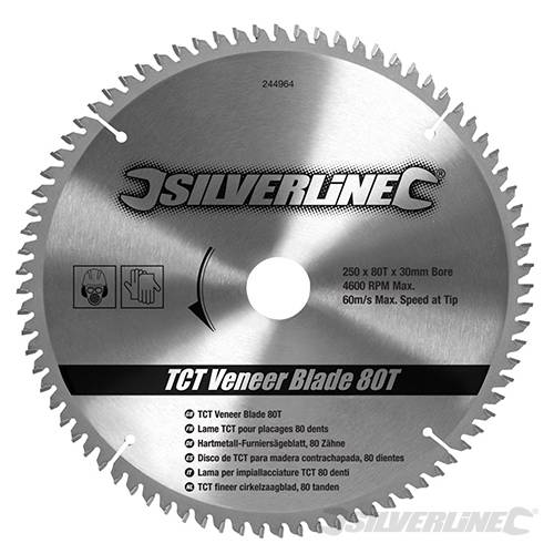 Silverline Lama per impiallacciature in TCT da 80 denti Silverline