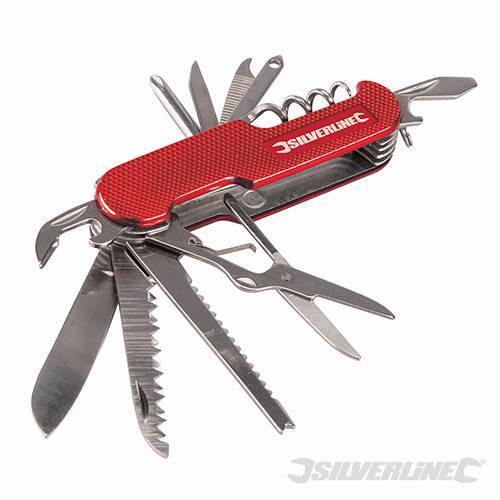 Coltello da tasca 14 funzioni Silverline 75mm con custodia Silverline