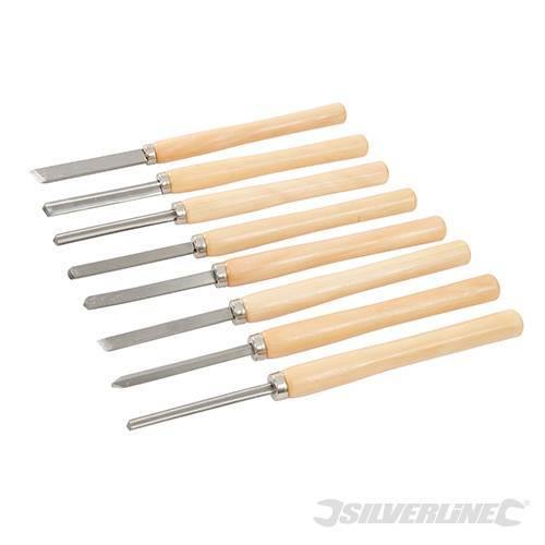 Set di scalpelli per tornire il legno Silverline 8 p.zi Silverline