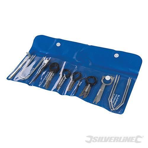 Kit di utensili per la rimozione delle autoradio in acciaio Silverline 20 pz Silverline