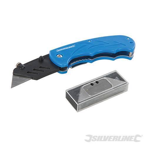 Taglierino Pieghevole 160 mm Multiuso Include lame da 5 mm x 0,6 mm Silverline Silverline