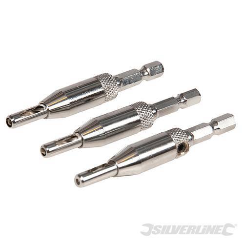 Silverline set inserti HSS trapano cerniera 3pezzi varie misure silverline Silverline