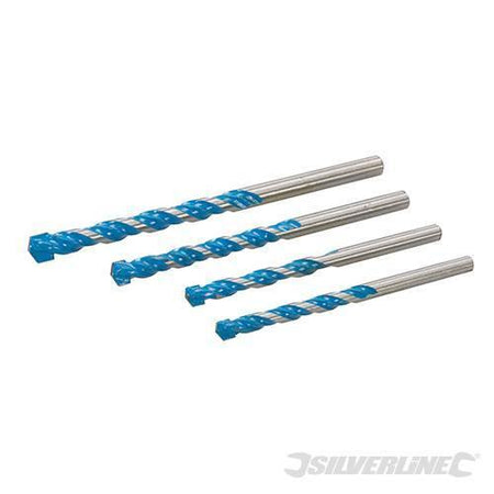 Set di punte da trapano per fori n tungsteno da 5-8 mm Silverline 4pz Silverline